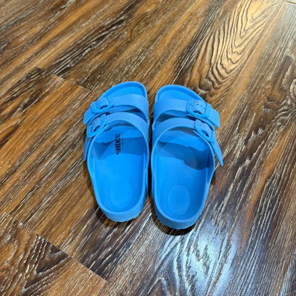 Birkenstock Arizona EVA Sandals Sky Blue Kids Size 2 Waterproof Slides Shoes